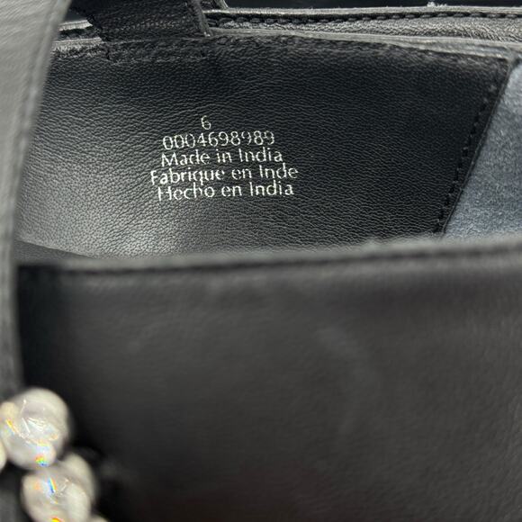 Free People Rumor Diamante Mary Jane Flats Women's 6 Loafers Black Crystal NEW - Picture 7 of 14